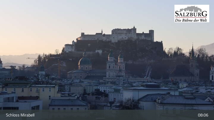Archiv Foto Webcam Salzburg: Schloss Mirabell