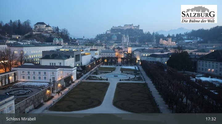 Archiv Foto Webcam Salzburg: Schloss Mirabell