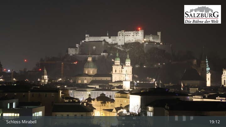 Archiv Foto Webcam Salzburg: Schloss Mirabell