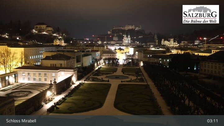 Archiv Foto Webcam Salzburg: Schloss Mirabell
