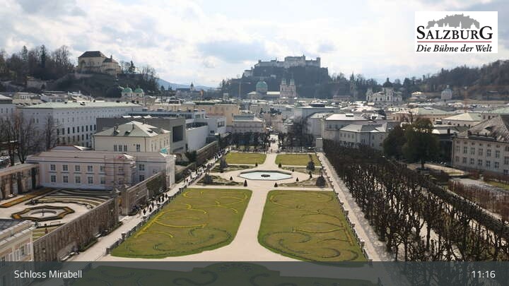 Archiv Foto Webcam Salzburg: Schloss Mirabell