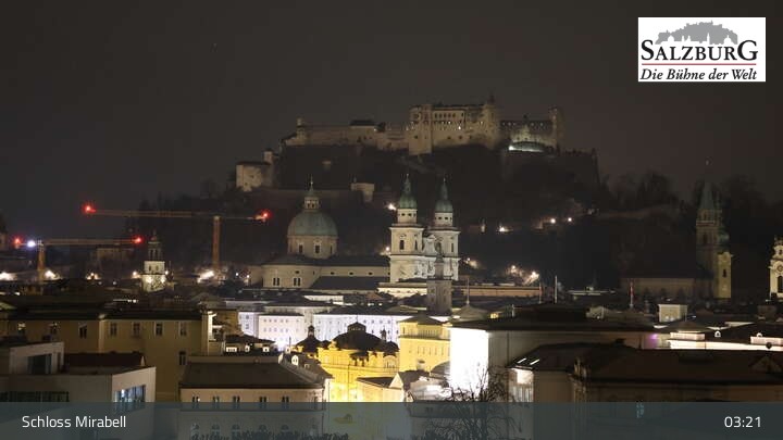 Archiv Foto Webcam Salzburg: Schloss Mirabell
