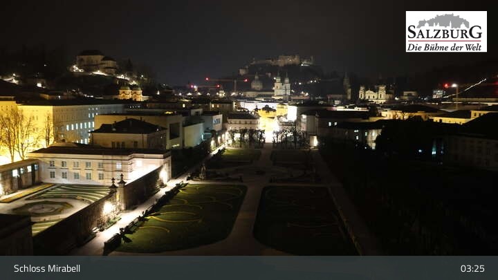 Archiv Foto Webcam Salzburg: Schloss Mirabell