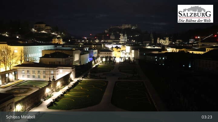 Archiv Foto Webcam Salzburg: Schloss Mirabell