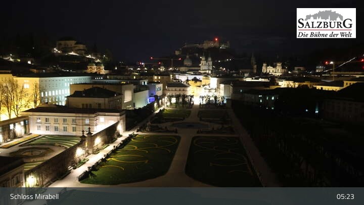 Archiv Foto Webcam Salzburg: Schloss Mirabell