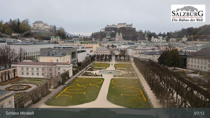 Archiv Foto Webcam Salzburg: Schloss Mirabell