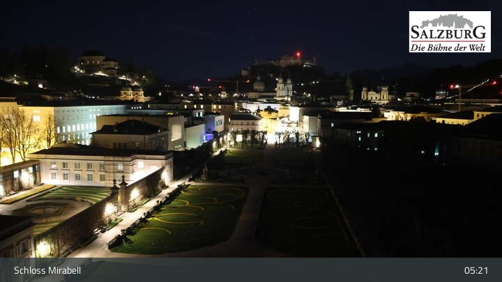 Archiv Foto Webcam Salzburg: Schloss Mirabell
