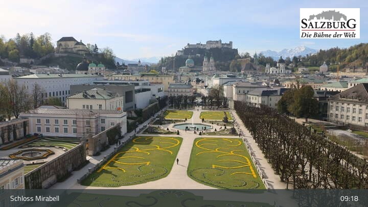 Archiv Foto Webcam Salzburg: Schloss Mirabell
