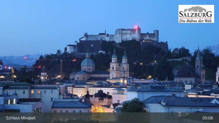 Archiv Foto Webcam Salzburg: Schloss Mirabell