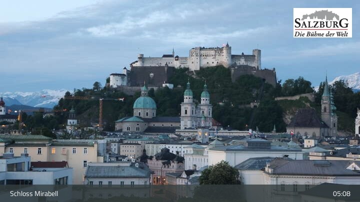 Archiv Foto Webcam Salzburg: Schloss Mirabell