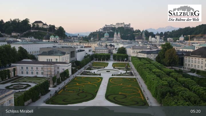 Archiv Foto Webcam Salzburg: Schloss Mirabell