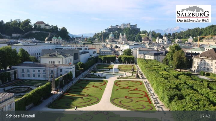 Archiv Foto Webcam Salzburg: Schloss Mirabell