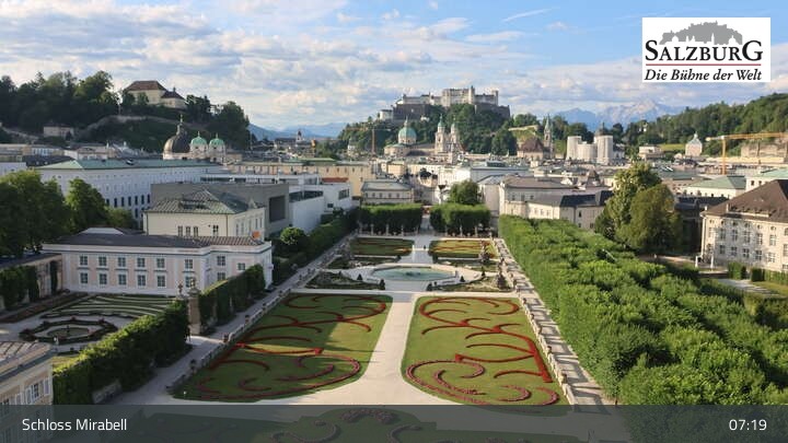 Archiv Foto Webcam Salzburg: Schloss Mirabell