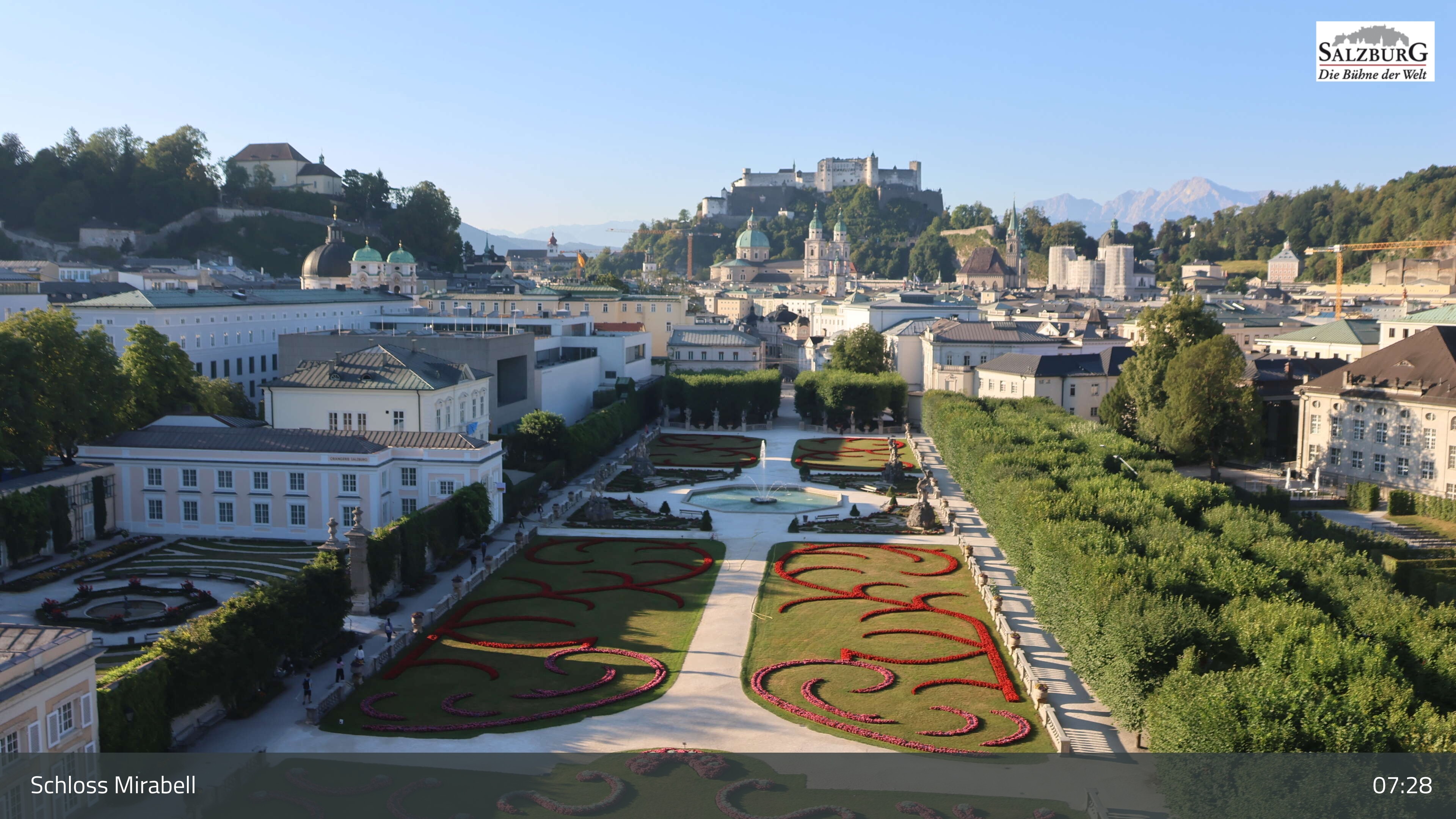 Archiv Foto Webcam Salzburg: Schloss Mirabell