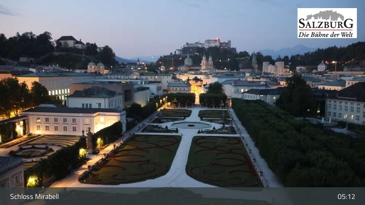 Archiv Foto Webcam Salzburg: Schloss Mirabell