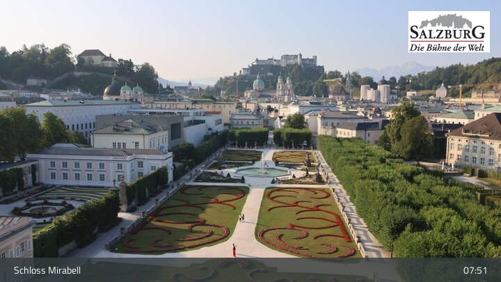 Archiv Foto Webcam Salzburg: Schloss Mirabell