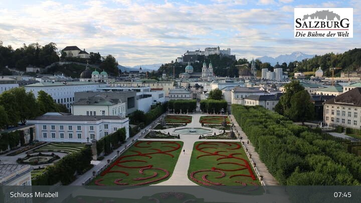 Archiv Foto Webcam Salzburg: Schloss Mirabell
