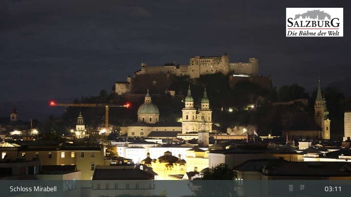 Archiv Foto Webcam Salzburg: Schloss Mirabell