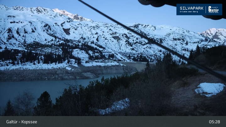 Archived image Webcam Lake Kopssee in Galtür