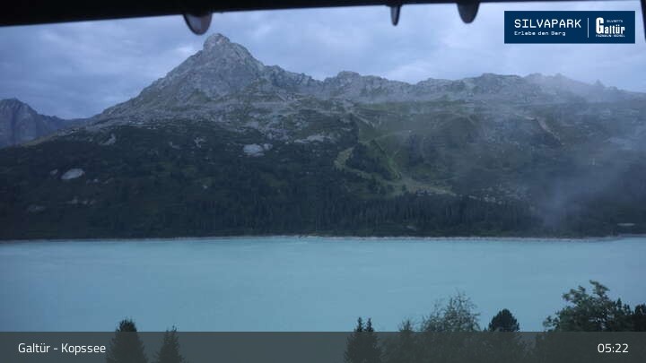 Archived image Webcam Lake Kopssee in Galtür