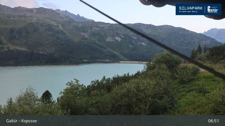 Archived image Webcam Lake Kopssee in Galtür
