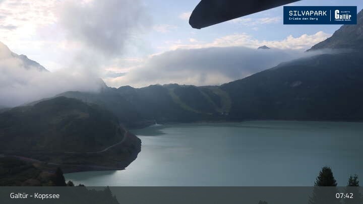 Archived image Webcam Lake Kopssee in Galtür