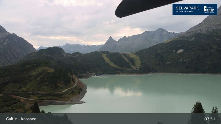Archived image Webcam Lake Kopssee in Galtür